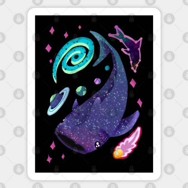 Purple Space Whale Shark of the Galaxy Magnet by narwhalwall